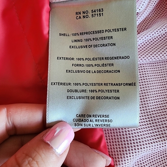 NWT Levi's Colorblock Hooded Jacket Pink/White Women's Size XL. - Picture 5 of 10